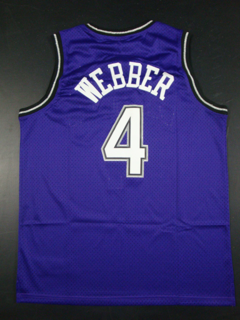  NBA Sacramento Kings 4 Chirs Webber Swingman Throwback Purple Jerseys